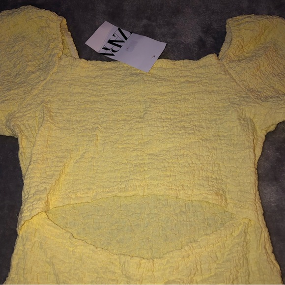 NEW Pale Yellow Zara Textured Weave Dress - Picture 5 of 12